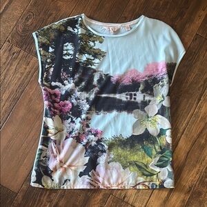 Ted Baker Blue and Green Scenic Top